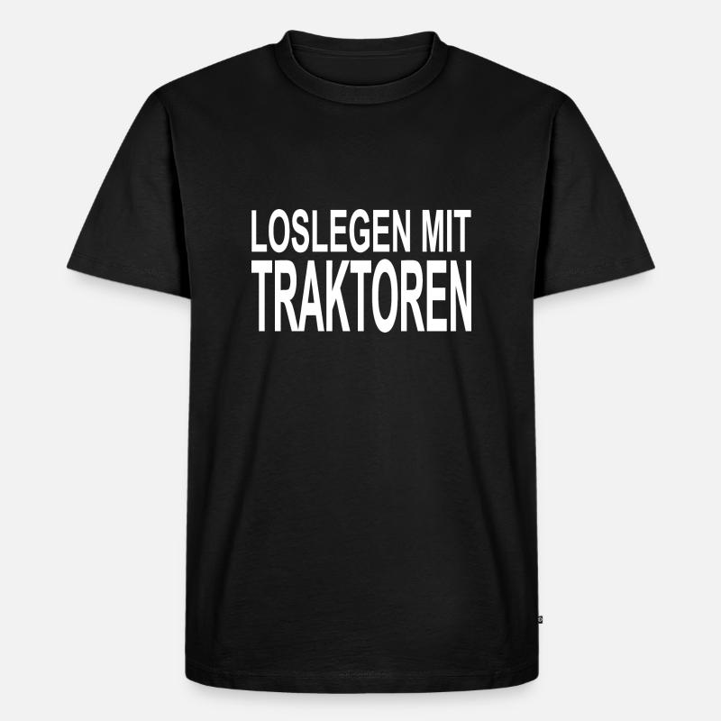 Traktor - Männer Premium Bio T-Shirt - Schwarz