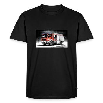 Camion de pompiers - T-shirt Premium bio Homme - noir - Devant - Nico (187cm)