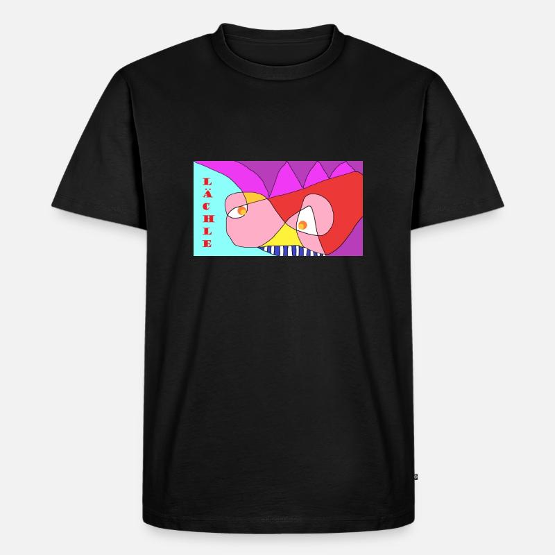 Lächle - Männer Premium Bio T-Shirt - Schwarz