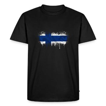 Finlande Suomi helsinki scandinavie viking fine FIN - T-shirt Premium bio Homme - noir - Devant - Nico (187cm)
