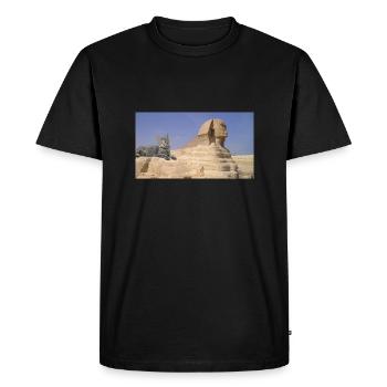 Cat and Sphinx - Men's Premium Organic T-Shirt - black - Front - Nico (187cm)