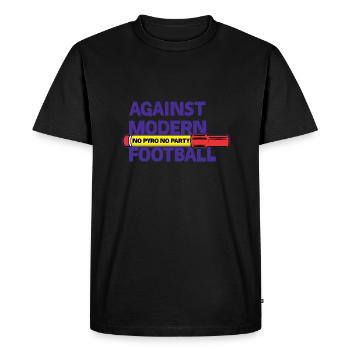 Against Modern Football No Pyro No Party - Men's Premium Organic T-Shirt - black - Front - Nico (187cm)