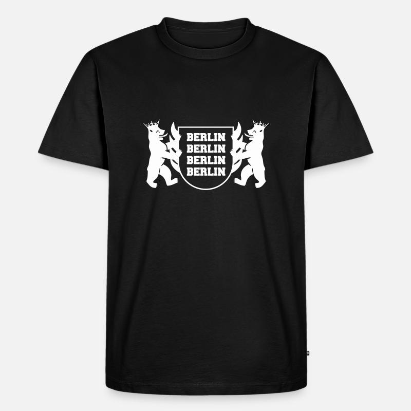 berlin wappen - Männer Premium Bio T-Shirt - Schwarz