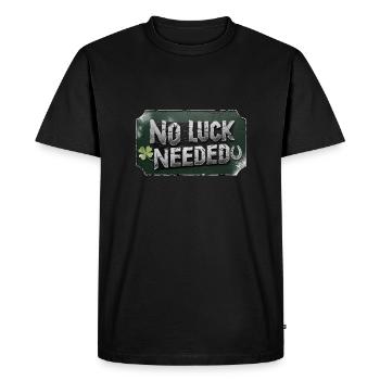 pas besoin de chance - Fête de la Saint-Patrick - T-shirt Premium bio Homme - noir - Devant - Nico (187cm)