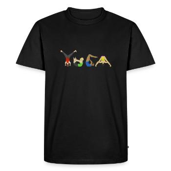 Yoga Poses - Men's Premium Organic T-Shirt - black - Front - Nico (187cm)