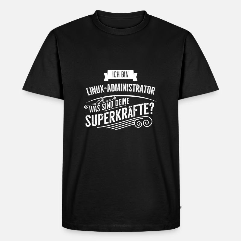 Linux Administrator - Männer Premium Bio T-Shirt - Schwarz