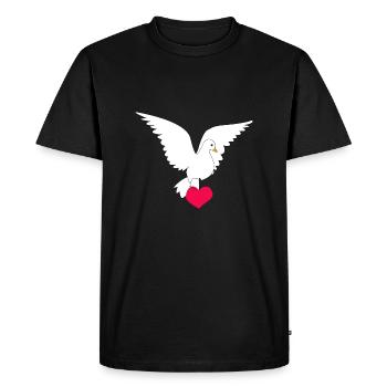 colombe de la paix - T-shirt Premium bio Homme - noir - Devant - Nico (187cm)