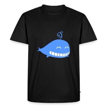 Baleine eau bleu enfants - T-shirt Premium bio Homme - noir - Devant - Nico (187cm)