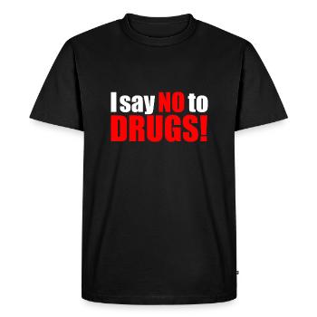 Je dis non à la drogue - T-shirt Premium bio Homme - noir - Devant - Nico (187cm)