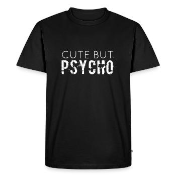 MIGNON MAIS PSYCHO - T-shirt Premium bio Homme - noir - Devant - Nico (187cm)