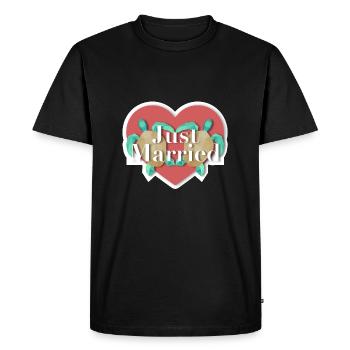 Just Married - turtle - Men's Premium Organic T-Shirt - black - Front - Nico (187cm)
