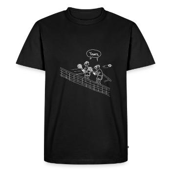 Drôle double tennis motif cadeau collègue équipe - T-shirt Premium bio Homme - noir - Devant - Nico (187cm)