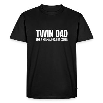 Twin Dad Like a Normal Dad But Cooler - Men's Premium Organic T-Shirt - black - Front - Nico (187cm)