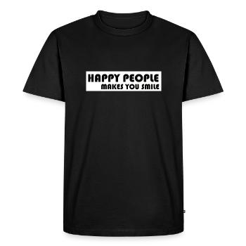 HAPPINESS - T-shirt Premium bio Homme - noir - Devant - Nico (187cm)
