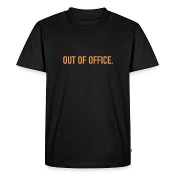 out of office - Nicht im Büro - ausserhaus - Men's Premium Organic T-Shirt - black - Front - Nico (187cm)