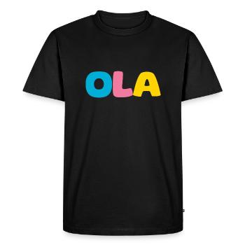 Nom - Ola - T-shirt Premium bio Homme - noir - Devant - Nico (187cm)