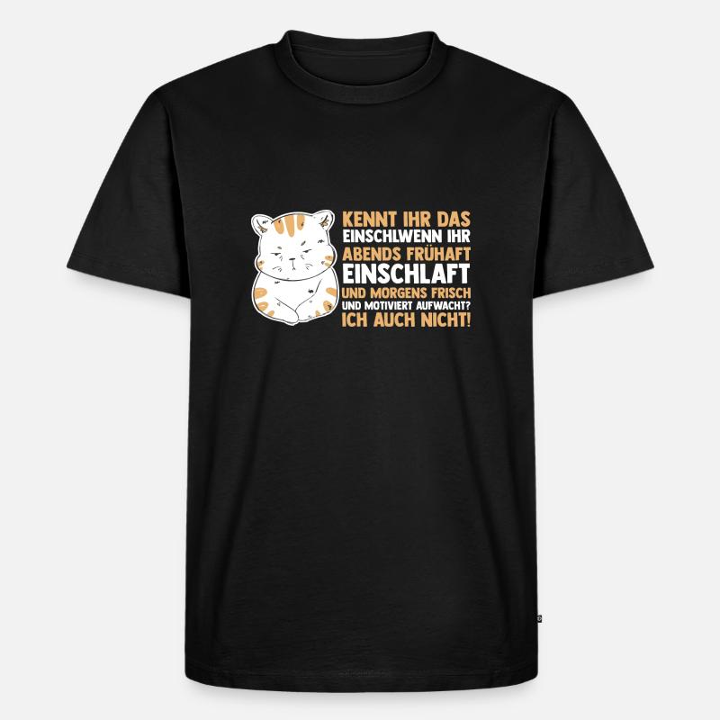 Faulenzer Langschläfer Motivation Katze - Männer Premium Bio T-Shirt - Schwarz
