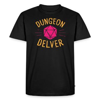 Dungeon Delver yellow pink - Men's Premium Organic T-Shirt - black - Front - Nico (187cm)