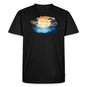 What’s Up Beaches - Funny Beach Shirt - T-shirt Premium bio Homme - noir - Devant - Nico (187cm)