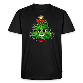 Joli sapin de Noël avec étoile - T-shirt Premium bio Homme - noir - Devant - Nico (187cm)