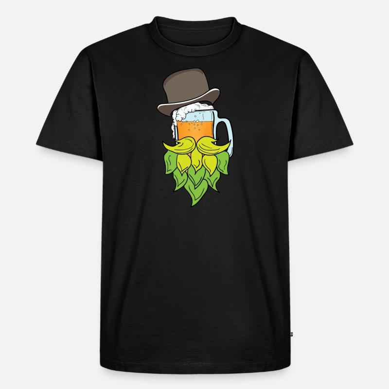 Ein Bier mit Bart - Männer Premium Bio T-Shirt - Schwarz