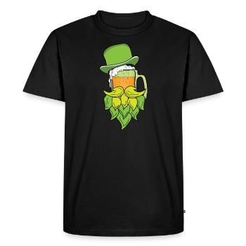 St Patricks bière barbe - T-shirt Premium bio Homme - noir - Devant - Nico (187cm)