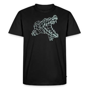 WireFrame graphique de crocodile, conception Paperwolf - T-shirt Premium bio Homme - noir - Devant - Nico (187cm)