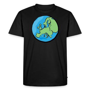 Europa Europe Carte du monde Map Globe Géographie - T-shirt Premium bio Homme - noir - Devant - Nico (187cm)