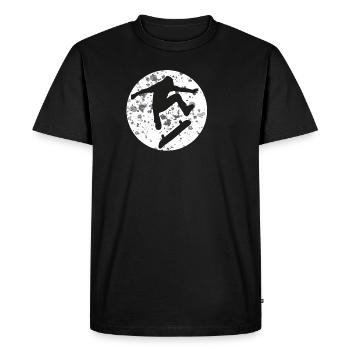 Patinage planche à roulettes lune lune - T-shirt Premium bio Homme - noir - Devant - Nico (187cm)