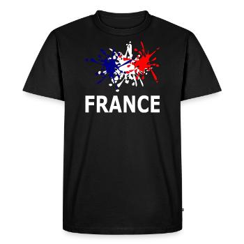 Bleu Blanc Rouge - Feu d'artifice - T-shirt Premium bio Homme - noir - Devant - Nico (187cm)