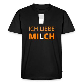 J’aime le lait - T-shirt Premium bio Homme - noir - Devant - Nico (187cm)