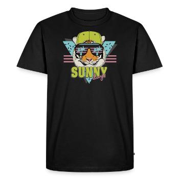 lunettes de soleil tigre cool jours ensoleillés - T-shirt Premium bio Homme - noir - Devant - Nico (187cm)