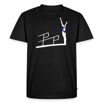 Diving lady at the tower - Men's Premium Organic T-Shirt - black - Front - Nico (187cm)