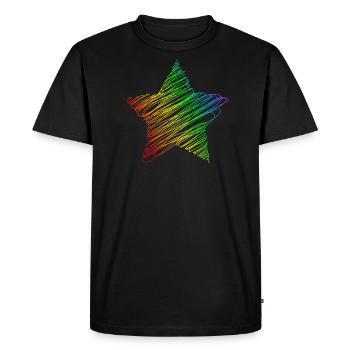 LGBT Arc-en-ciel gay étoile - T-shirt Premium bio Homme - noir - Devant - Nico (187cm)