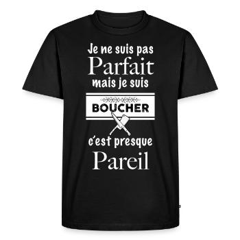 Boucher parfait Cadeau Homme - T-shirt Premium bio Homme - noir - Devant - Nico (187cm)