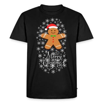 Christmas Biscuit - Men's Premium Organic T-Shirt - black - Front - Nico (187cm)
