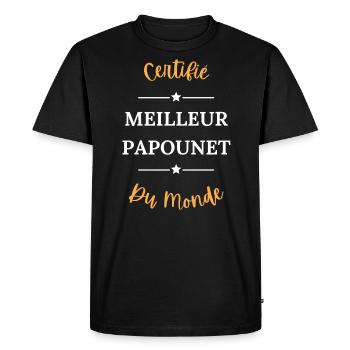 Certifié meilleur papounet du monde - T-shirt Premium bio Homme - noir - Devant - Nico (187cm)