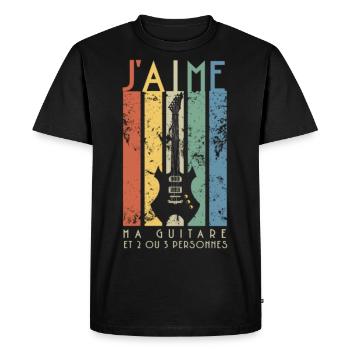 Guitare j'aime ma guitare humour guitariste cadeau - T-shirt Premium bio Homme - noir - Devant - Nico (187cm)