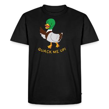 Quack me Up Canard Drôles Jeux de mots sur les animaux - T-shirt Premium bio Homme - noir - Devant - Nico (187cm)