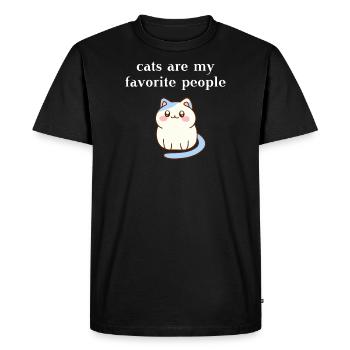 chat mignon idée cadeau drôle drôle mignon mignon - T-shirt Premium bio Homme - noir - Devant - Nico (187cm)