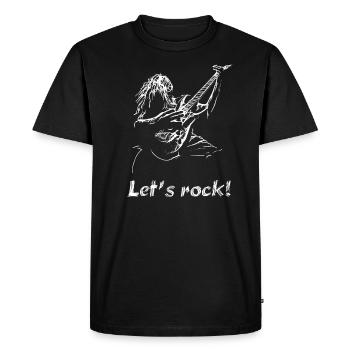 LET’S ROCK - HARD ROCK GUITARE RÉTRO CLASSIQUE - T-shirt Premium bio Homme - noir - Devant - Nico (187cm)
