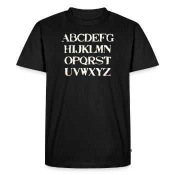 ABC Idée cadeau Alphabet - T-shirt Premium bio Homme - noir - Devant - Nico (187cm)