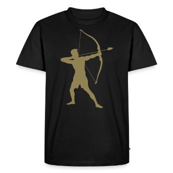Archer Silhouette, Precise - Men's Premium Organic T-Shirt - black - Front - Nico (187cm)