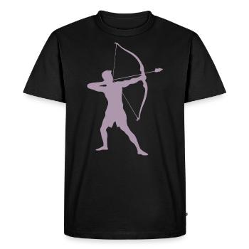 Archer Silhouette, Precise - Men's Premium Organic T-Shirt - black - Front - Nico (187cm)