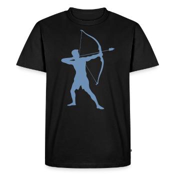 Archer Silhouette, Precise - Men's Premium Organic T-Shirt - black - Front - Nico (187cm)