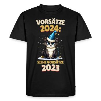 Résolutions du Nouvel An 2024 Cat Voir 2023 Drôle - T-shirt Premium bio Homme - noir - Devant - Nico (187cm)