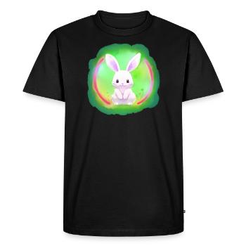 Lièvre, Lapin, Blanc, Blanc, Blanc - T-shirt Premium bio Homme - noir - Devant - Nico (187cm)