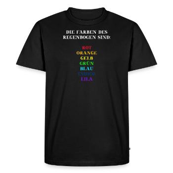 Farben des Regenbogen Geschenkidee für Kinder - Männer Premium Bio T-Shirt - Schwarz - Vorne - Nico (187cm)