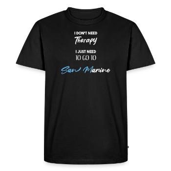 Saint-Marin Idée Cadeau Drôle Dicton Thérapie - T-shirt Premium bio Homme - noir - Devant - Nico (187cm)
