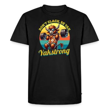 Don't Slack, Be Yak – Fun Fitness & Gym - Men's Premium Organic T-Shirt - black - Front - Nico (187cm)